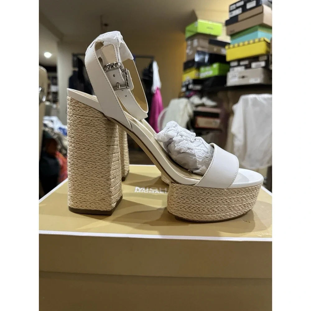 MICHAEL Michael Kors Women's Ashton Ankle-Strap‎ Espadrille White Size 9.5